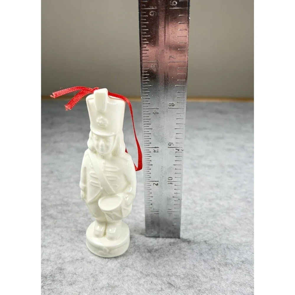 Vintage Pfaltzgraff Drummer Boy Toy Soldier Bone China Christmas Ornament 4.25”